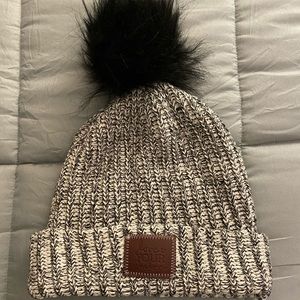 Love Your Melon Grey Hat with Black Pom